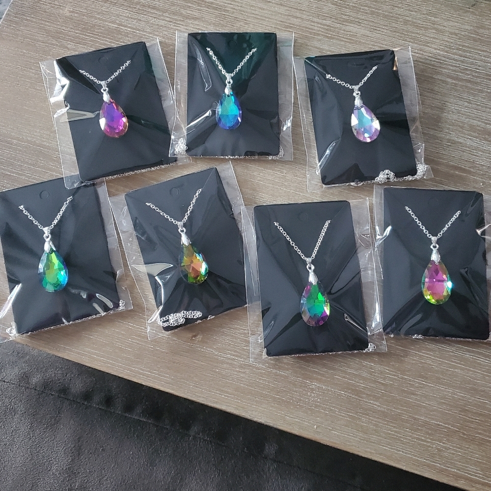 Handmade Crystal Necklaces 925 Chain- Choose Color